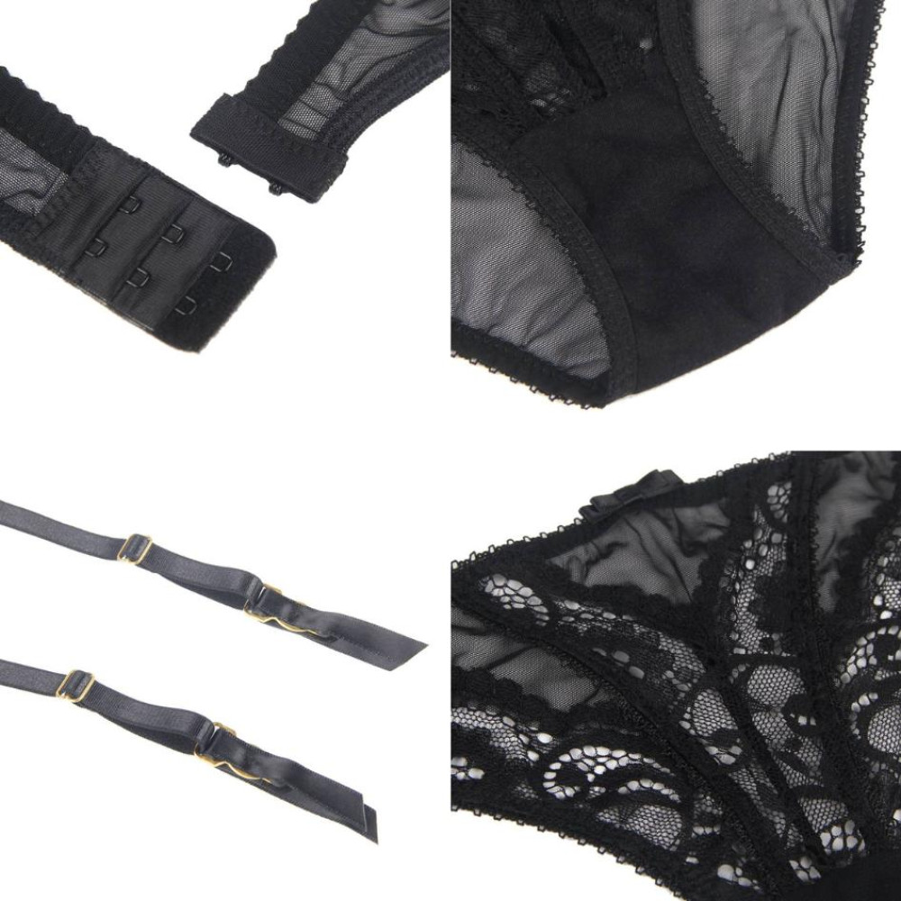 Трусики с поясом для чулок Star Night Panty and Garter черные, XS-S, фото №5 — секс шоп Украина, NO TABOO
