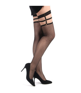 Чулки эротические Star Night Mesh Stockings в сеточку, черные, OS (XS-L) - No Taboo