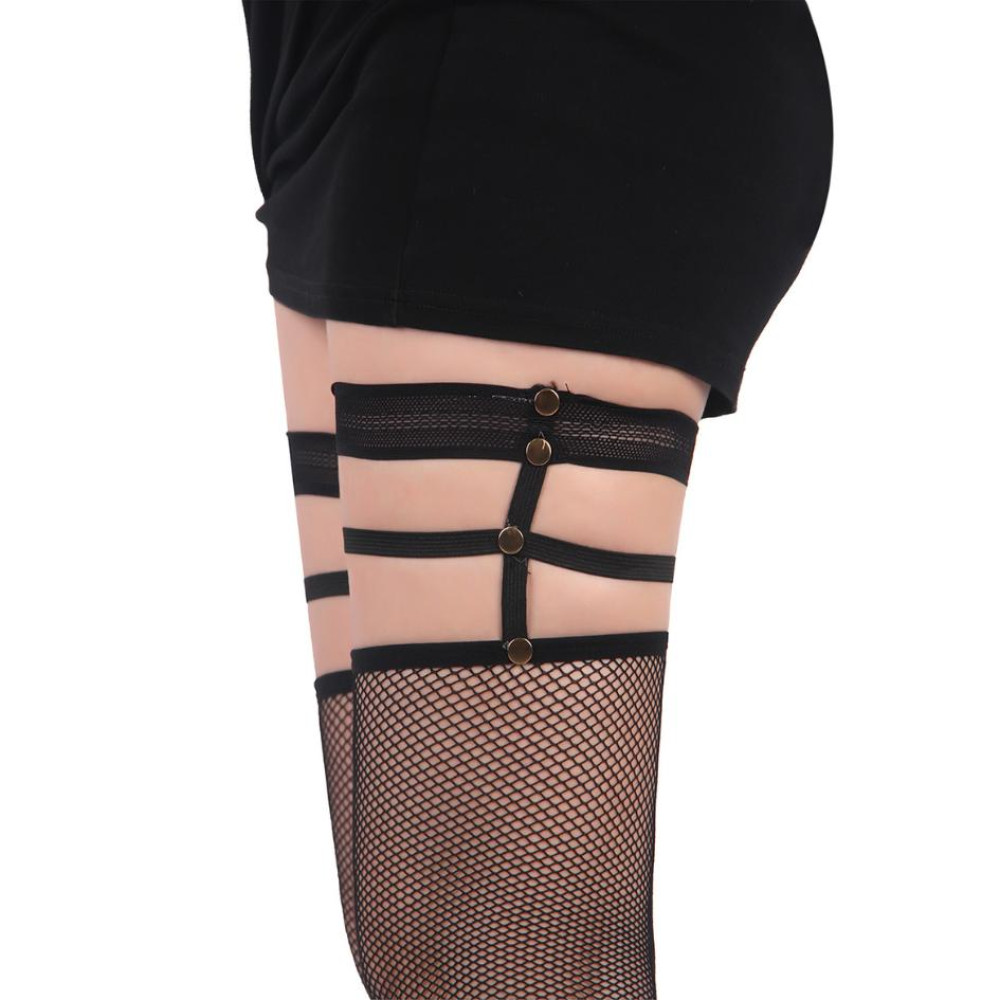 Чулки эротические Star Night Mesh Stockings в сеточку, черные, OS (XS-L), фото №4 — секс шоп Украина, NO TABOO