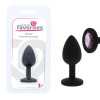 Анальная пробка Dreamtoys, S, All Time Favorites с фиолетовым камнем, силиконовая, черная, 7 х 2.8 см фото №1 — секс игрушки: Украина, NO TABOO