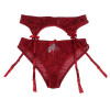Трусики с поясом для чулок Star Night Lace Panty and Garter красные, XS-S, фото №3 — секс шоп Украина, NO TABOO