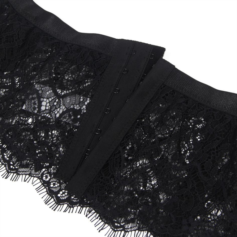 Пояс для чулок с трусиками Star Night Lace High Waist Garter Belt кружевной, черный, S-M, фото №3 — секс шоп Украина, NO TABOO