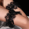 Кружевная подвязка с бантиком Star Night черная, 2 шт, One Size, фото №3 — секс шоп Украина, NO TABOO