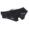 Трусики с интимным вырезом Star Night Lace Panty кружевные с лентами и бантиками, черные, XS-S, фото №3 — секс шоп Украина, NO TABOO