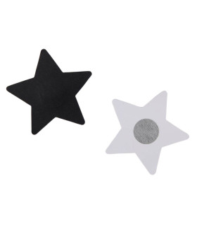 Наклейки на соски в виде звездочек Star Night одноразовые, черные, 8 х 8 см - No Taboo
