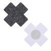 Наклейки на соски с блестками Star Night Nipple Cover в форме иксов, черные, 8 х 8 см, фото №2 — секс шоп Украина, NO TABOO