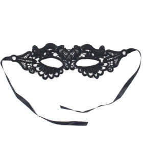 Маска на глаза кружевная Star Night Lace Eye Mask на завязках, черного цвета, 2 шт - No Taboo