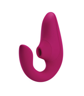 Вібратор-стимулятор подвійний Womanizer Blend Vibrant Pink для точки G і клітора, вакуум і вібрація, рожевий - No Taboo