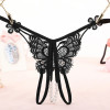 Cтринги с жемчужинами и кружевом Star Night Pearls с интимным вырезом, черные, XS-S, фото №2 — секс шоп Украина, NO TABOO