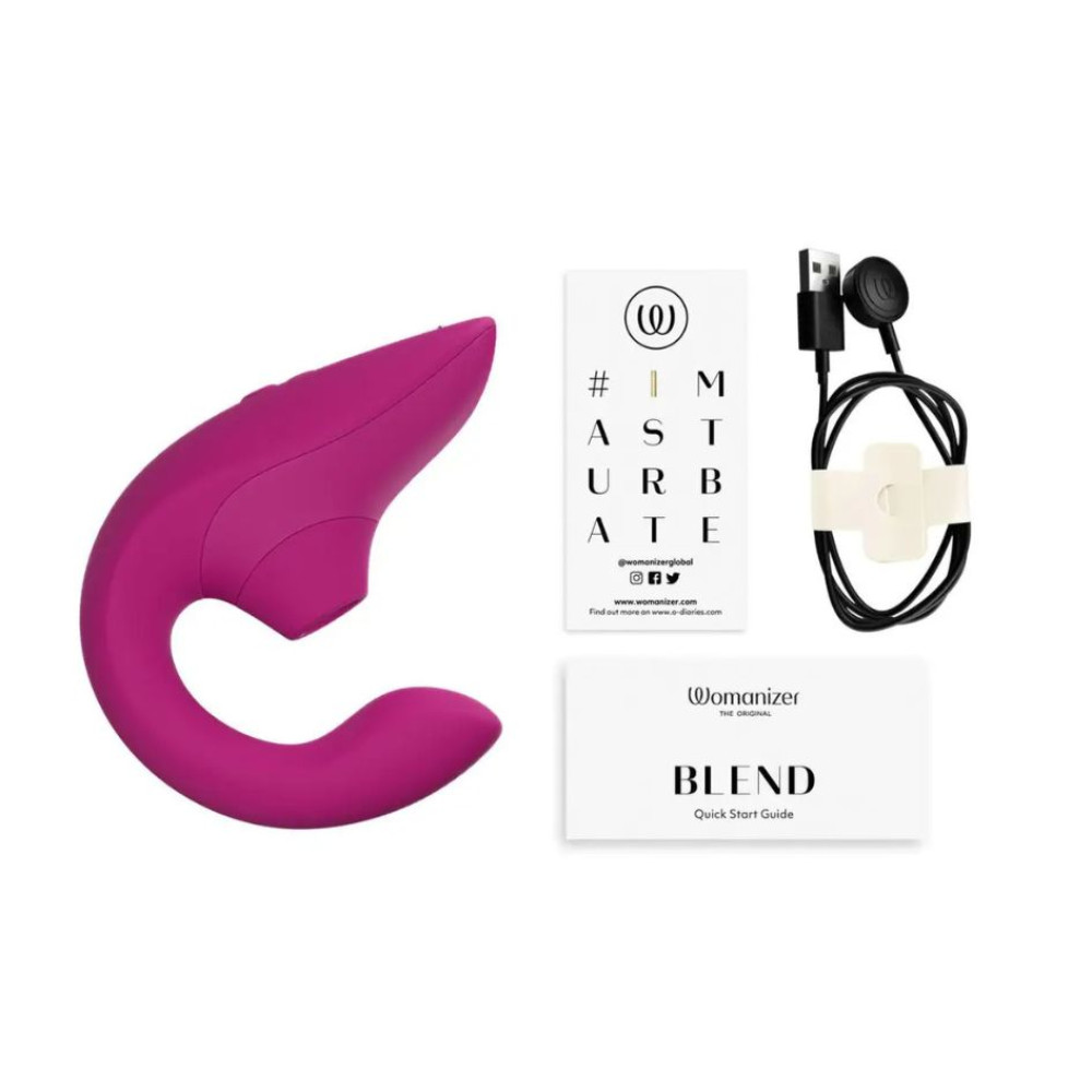 Вибратор-стимулятор двойной Womanizer Blend Vibrant Pink для точки G и клитора, вакуум и вибрация, розовый фото №7 — секс игрушки: Украина, NO TABOO