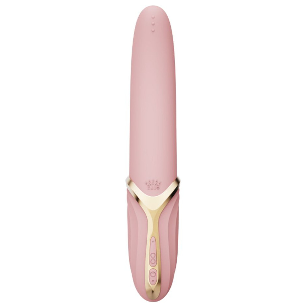 Вибратор с подогревом ZALO Eve Sakura Pink с имитацией движений языка, розовый, 21.9 см фото №2 — секс игрушки: Украина, NO TABOO