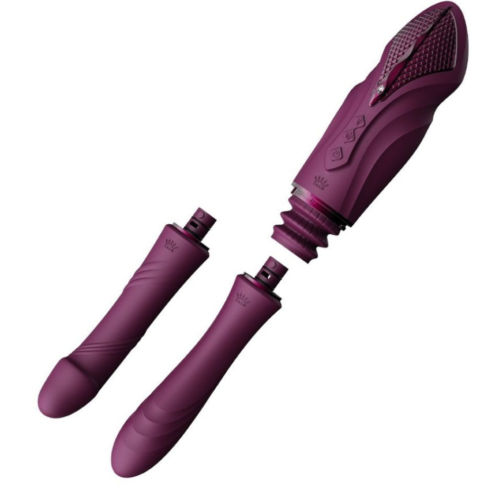 Секс-машина вибратор с 2 насадками Zalo Sesh Velvet Purple с контролем с приложения и пультом, с подогревом, фиолет фото №5 — секс игрушки: Украина, NO TABOO