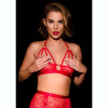 Бюстгальтер открытый, M-L, OhMyG! Paris Half Bra кружевной, красный, фото №1 — секс шоп Украина, NO TABOO