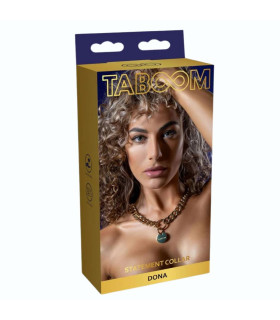 Нашийник ланцюг з фіксатором Taboom Dona золотий, 49 см - No Taboo