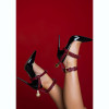 Портупеи-украшения на обувь Taboom Bondage in Luxury BDSM Spurs со шпорами, красного цвета, 2 шт, фото №3 — секс шоп Украина, NO TABOO