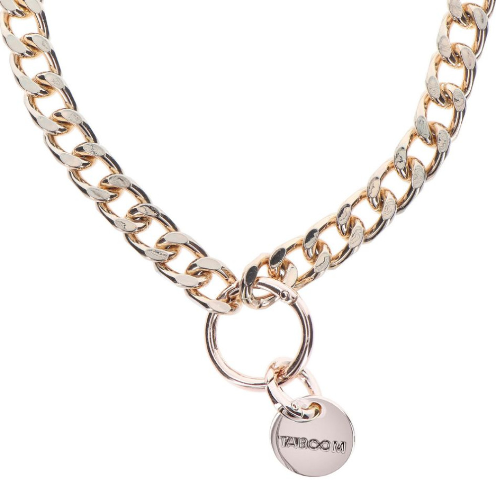 Ошейник цепь с поводком Taboom Dona Statement Collar and Leash, золотой, 49 см х 75 см, фото №9 — секс шоп Украина, NO TABOO