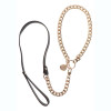 Ошейник цепь с поводком Taboom Dona Statement Collar and Leash, золотой, 49 см х 75 см, фото №2 — секс шоп Украина, NO TABOO