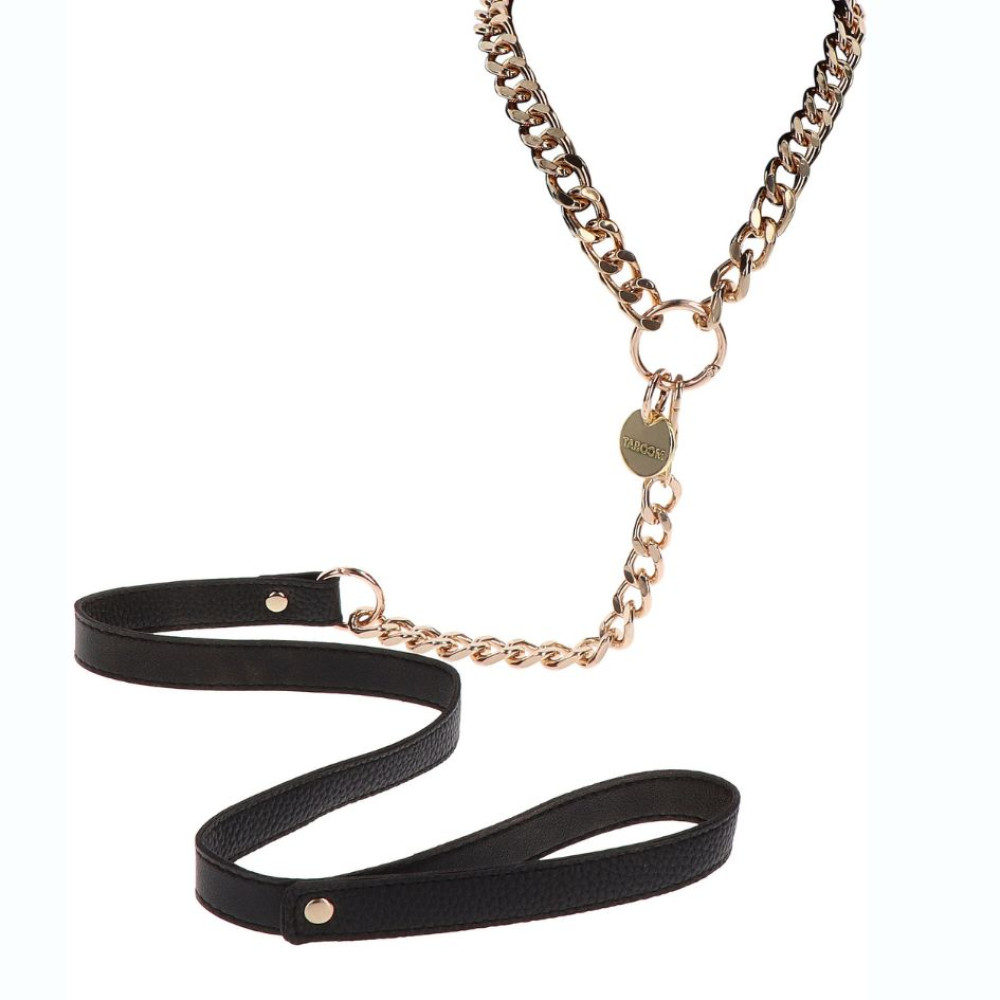 Ошейник цепь с поводком Taboom Dona Statement Collar and Leash, золотой, 49 см х 75 см, фото №3 — секс шоп Украина, NO TABOO