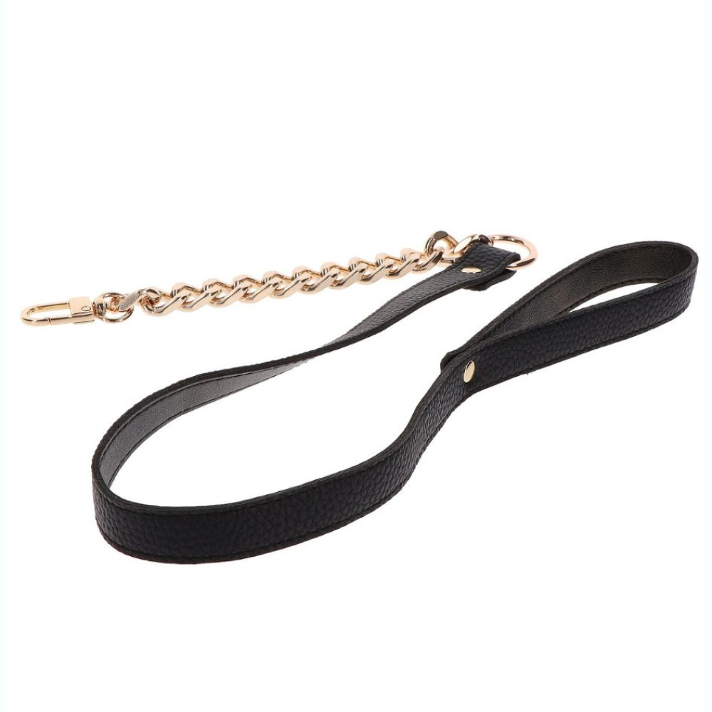 Ошейник цепь с поводком Taboom Dona Statement Collar and Leash, золотой, 49 см х 75 см, фото №7 — секс шоп Украина, NO TABOO