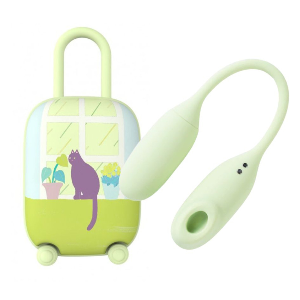Виброяйцо и вакуумный стимулятор для клитора 2в1 BeYourLover Magic Suitcase в зарядном кейсе, зеленый фото №5 — секс игрушки: Украина, NO TABOO