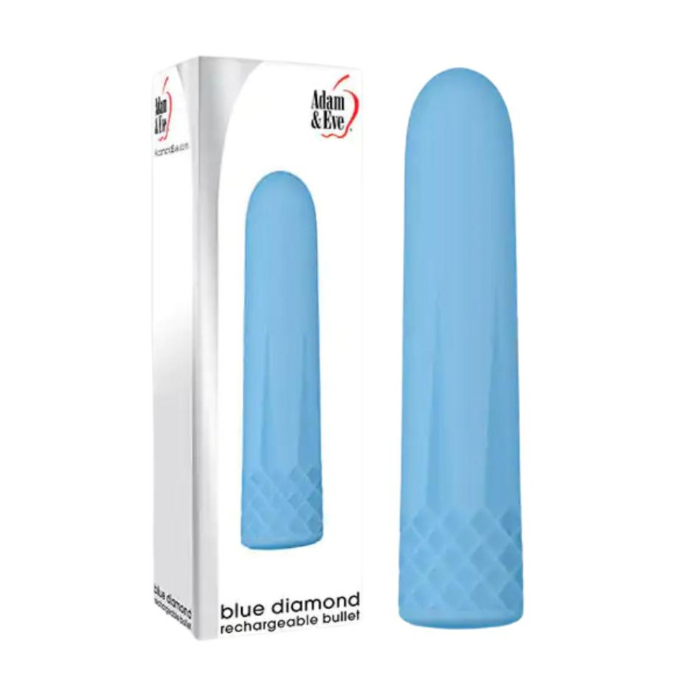 Вібропуля Adam & Eve Blue Diamond з рельєфом, блакитна, 9.2 см х 2.1 см фото №0 — секс іграшки: Україна, NO TABOO