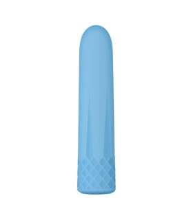 Вибропуля Adam & Eve Blue Diamond с рельефом, голубая, 9.2 см х 2.1 см - No Taboo