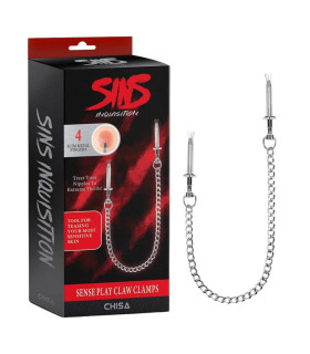 Зажимы для сосков Chisa Sins Sense Play Claw Clamps на цепочке, 37.2 см - No Taboo