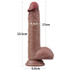 Фаллоимитатор реалистичный Dual-Layered Silicone Cock 9 на присоске с мошонкой, бежевый, 23.5 х 4.3 см фото №5 — секс игрушки: Украина, NO TABOO