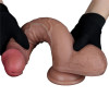 Фаллоимитатор реалистичный Dual-Layered Silicone Cock 9 на присоске с мошонкой, бежевый, 23.5 х 4.3 см фото №8 — секс игрушки: Украина, NO TABOO