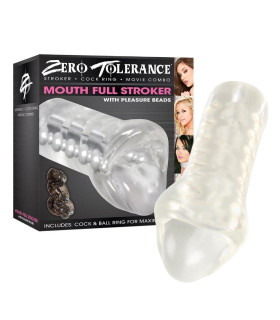 Мастурбатор реалистичный рот с язычком Zero Tolerance Mouth Full, прозрачный - No Taboo