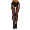 Колготки с имитацией чулок Star Night Suspender Stocking с поясом и подтяжками, XS-M, фото №1 — секс шоп Украина, NO TABOO