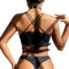 Портупея на грудь Star Night Chest Harness Straps из искусственной кожи, черная, фото №2 — секс шоп Украина, NO TABOO