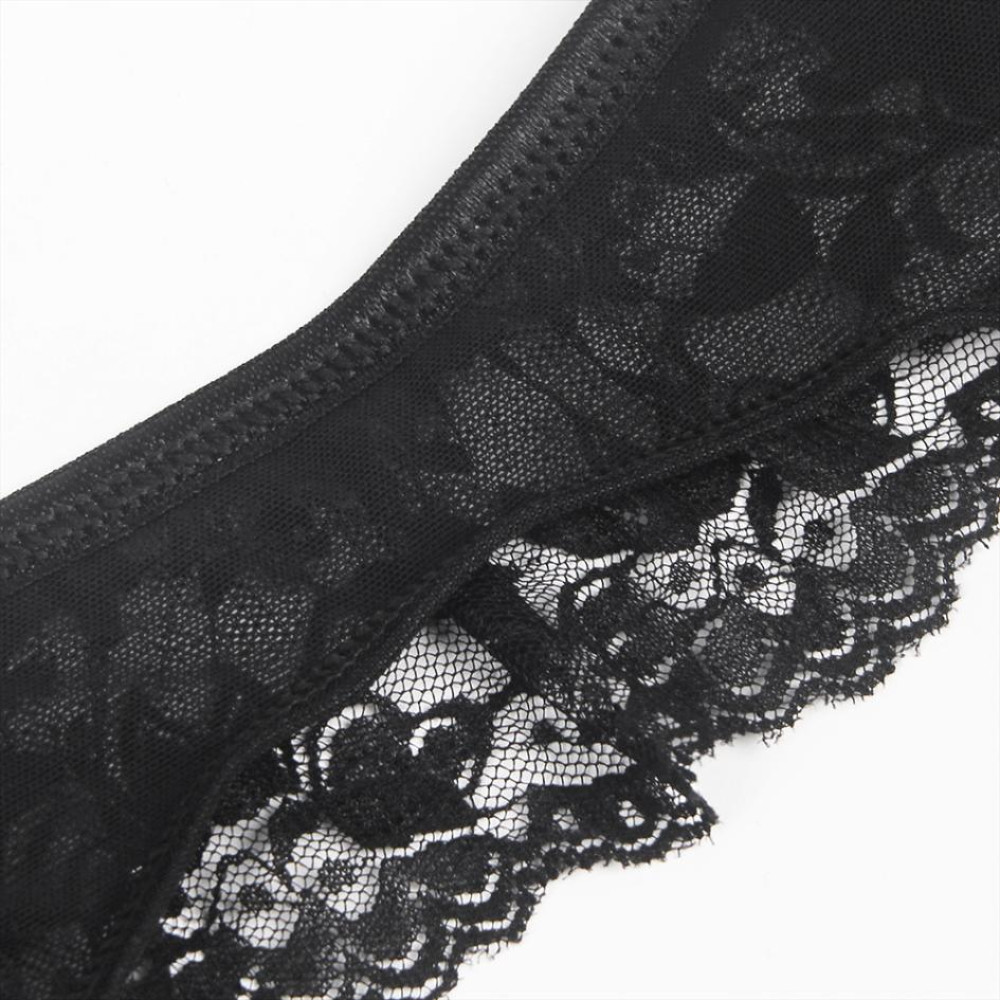 Трусики-подвязки Star Night Lace Garter Panties чёрные, XS-S, фото №4 — секс шоп Украина, NO TABOO