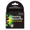 Презервативы что светятся в темноте ONE Glowing Pleasures в упаковке, 3 шт, фото №1 — секс шоп Украина, NO TABOO