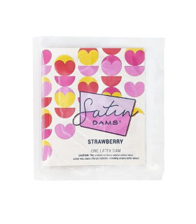 Серветка для кунілінгусу латексна Strawberry Satin Latex Dams для орального сексу, 15 см x 25 см, 1 шт - No Taboo