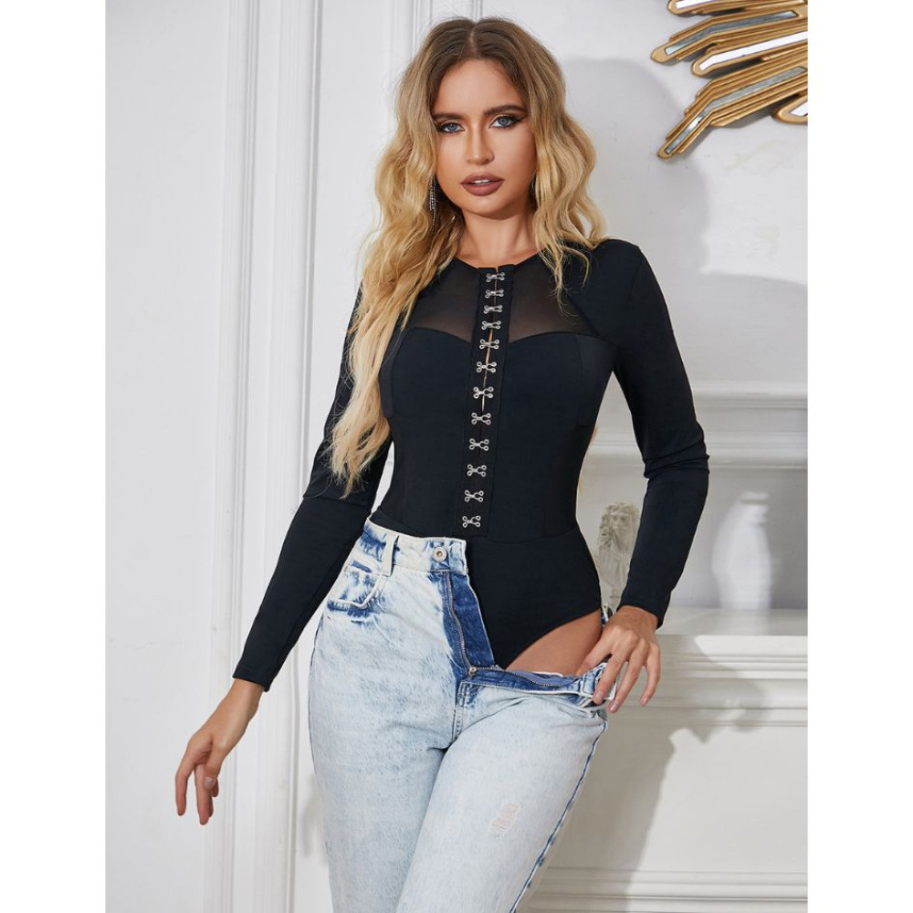 Боди с рукавами Star Night Long Sleeve Slim Mesh Bodysuit, XS-M, фото №4 — секс шоп Украина, NO TABOO