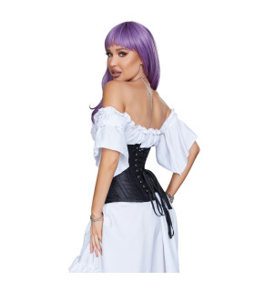 Корсет Star Night Corset XL, с крючками и шнуровкой, черный - No Taboo