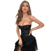 Корсет из сетки Star Night Grid Corset, S, с крючками и шнуровкой, черный, фото №3 — секс шоп Украина, NO TABOO