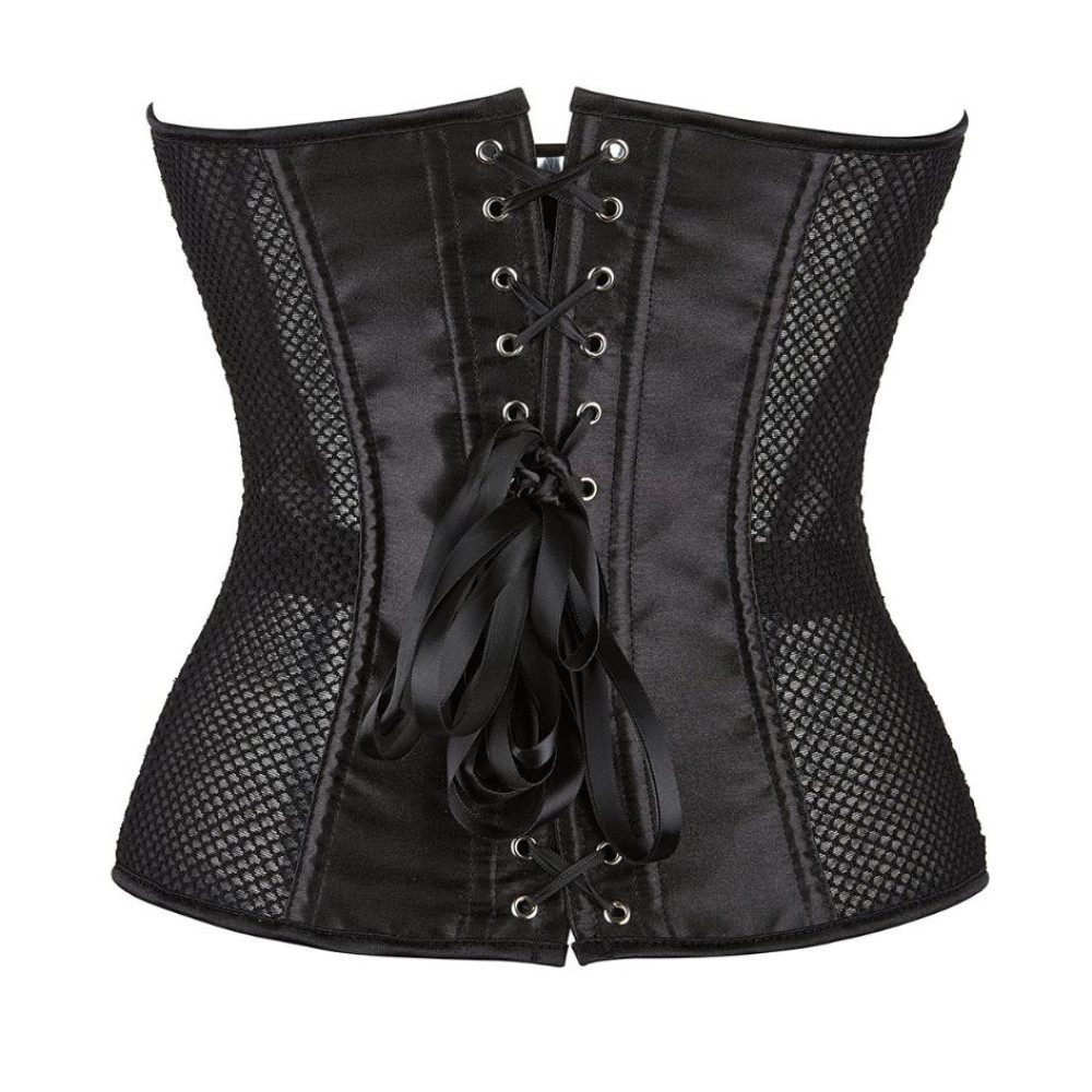 Корсет из сетки Star Night Grid Corset, S, с крючками и шнуровкой, черный, фото №5 — секс шоп Украина, NO TABOO