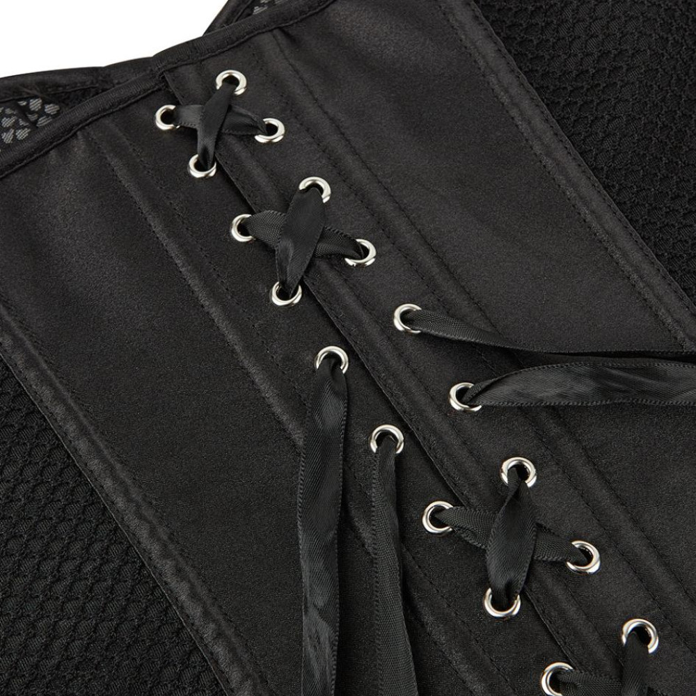 Корсет из сетки Star Night Grid Corset, S, с крючками и шнуровкой, черный, фото №7 — секс шоп Украина, NO TABOO