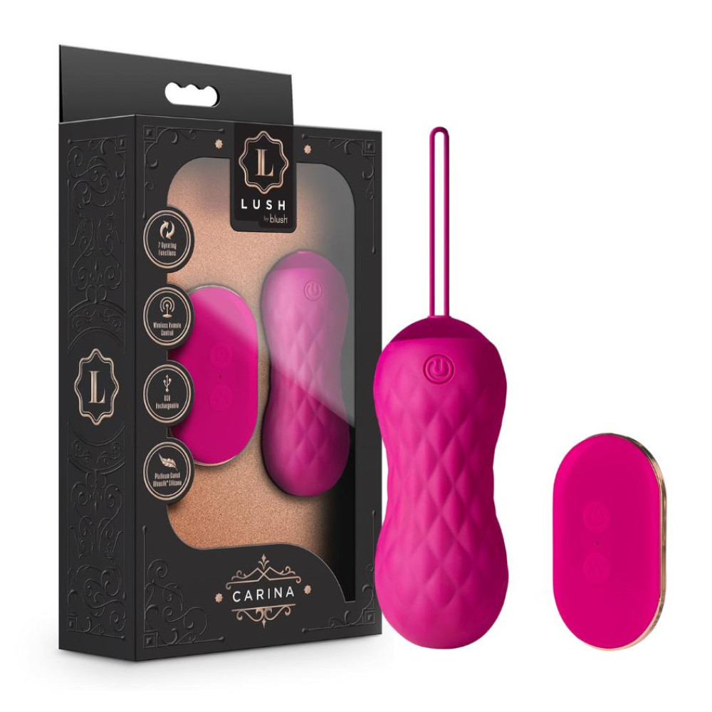 Віброяйцо із пультом керування Blush Lush Carina, рожевий, 8.2 см х 3.4 см фото №0 — секс игрушки: Украина, NO TABOO