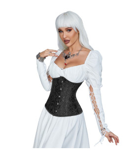 Корсет под грудь Star Night Corset XS, с крючками и шнуровкой, черный - No Taboo