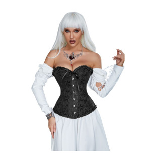 Корсет с бюстом Star Night Corset Top S, с крючками и шнуровкой, черный - No Taboo
