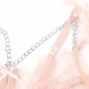 Сексуальный кружевной комплект Star Night Sexy Set с перьями и цепочками, розовый, XS-S, фото №4 — секс шоп Украина, NO TABOO