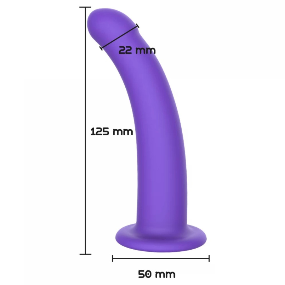 Фаллоимитатор страпон на присоске S, ToyJoy Get Real Silicone Harness Dong фиолетовый, 12.5 см х 2.2 см фото №5 — секс игрушки: Украина, NO TABOO
