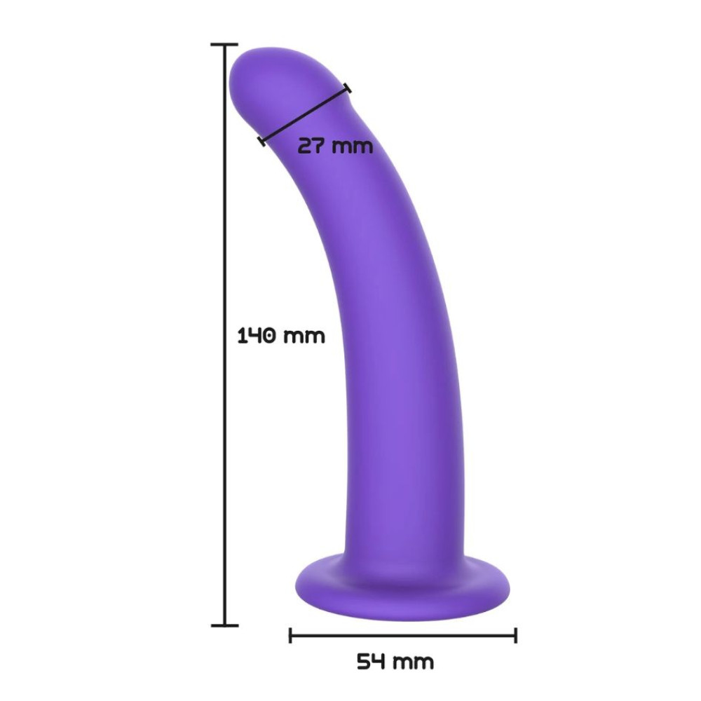 Фаллоимитатор страпон на присоске М, ToyJoy Get Real Silicone Harness Dong фиолетовый, 14 см х 2.7 см фото №4 — секс игрушки: Украина, NO TABOO