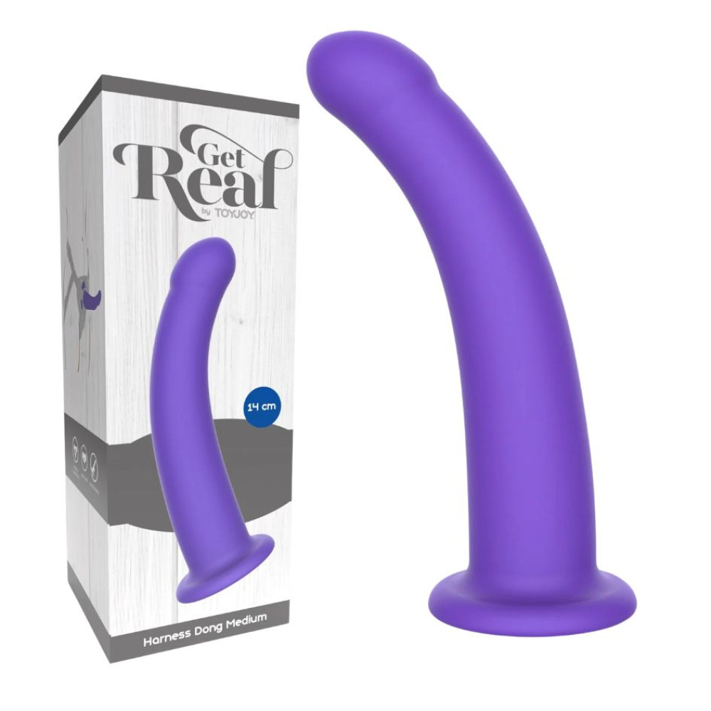 Фаллоимитатор страпон на присоске М, ToyJoy Get Real Silicone Harness Dong фиолетовый, 14 см х 2.7 см фото №0 — секс игрушки: Украина, NO TABOO