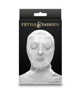 Кружевная маска на всё лицо NS Novelties Fetish & Fashion Lace Hood белая, OS - No Taboo