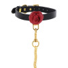 Ошейник с поводком Taboom Wild Roses Collar and Leash с розами, чёрный, фото №6 — секс шоп Украина, NO TABOO