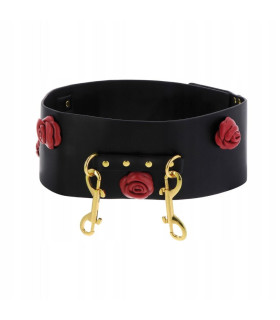Пояс для бондажу Taboom Wild Roses Bondage Belt з трояндами, чорний, S/M - No Taboo